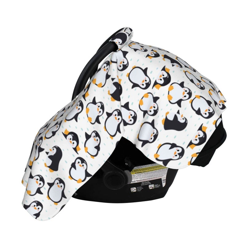 Mcewoel Penguin Car Seat Cover for Baby in Winter Summer  Nursing Cover for Mom Penguin Stuff for Baby Boys Girls - Image 3